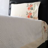 Kanaviçe İşlemeli Tek Kişilik Pike Takımı Turuncu 100 Pamuk 160 cm X 220 cm Turuncu - 1