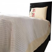 Kanaviçe İşlemeli Tek Kişilik Pike Takımı Pembe 100 Pamuk 160 cm X 220 cm Pembe - 1