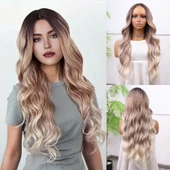 Rus Kumralı Beyaz Platin Işıltılı ve Ombreli Tül Peruk thumbnail 1