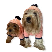 Light Pink Flower Pocket Kapşonlu Sweat by Kemique Köpek Kazağı - 6