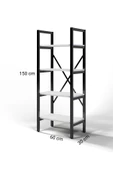 Ayşa Kitaplık ,çok Amaçlı Dosya Rafı,kitap,ofis,salon Metal Raf 150x60 Cm - Beyaz - 4
