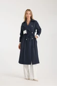 TRENCKOT LACİVERT ARKADA RÜZGARLIK DETAYLI ÇİZGİLİ ASTAR - 4