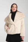 Kürk Mont Ekru Şal Yaka thumbnail 1