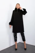 SİYAH KAŞE KÜRK YAKA VE KÜRK KOLLU KABAN thumbnail 5