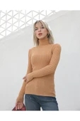 Sütlü Kahve Rengi Boğazlı Triko thumbnail 4