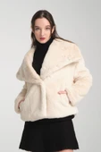 Kürk Mont Ekru Şal Yaka thumbnail 2