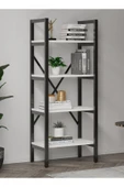 Ayşa Kitaplık ,çok Amaçlı Dosya Rafı,kitap,ofis,salon Metal Raf 150x60 Cm - Beyaz - 1