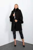SİYAH KAŞE KÜRK YAKA VE KÜRK KOLLU KABAN thumbnail 1