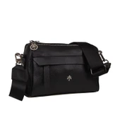 Jacquline Siyah Mat Bendis Deri Kadın Çapraz Çanta thumbnail 1