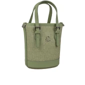 Benetton Haki Monogram Eskitme Kadın Küçük El Çantası BNT 1329 thumbnail 1