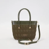 Levidor Haki Baklava Desen Kadın El Çantası thumbnail 1