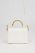 Levidor Beyaz Zincir İşlemeli Premium Kadın El Çantası thumbnail 3