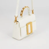 Levidor Beyaz Zincir İşlemeli Premium Kadın El Çantası thumbnail 1