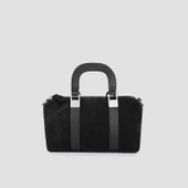 Jacquline Siyah Haleis Hakiki Nubuk Deri Kadın El Çantası thumbnail 1