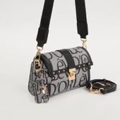 Levidor Siyah Çift Askılı Kadın Logolu Çapraz Çanta thumbnail 1