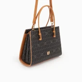 Levidor Siyah Petek Baskılı Üç Gözlü Kadın El Çantası thumbnail 1