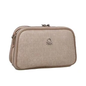 Benetton Bej Kadın Monogram Eskitme Çapraz Çanta BNT 1277 thumbnail 1