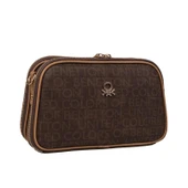 Benetton Kahverengi Kadın Monogram Eskitme Çapraz Çanta BNT 1277 thumbnail 1