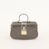 Levidor Platin Kroko Desenli Rugan El Çantası thumbnail 1