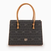 Levidor Siyah Petek Baskılı Üç Gözlü Kadın El Çantası thumbnail 2