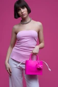 Benetton Fuşya Melissa Kare Kadın El Çantası BNT 1450 thumbnail 2