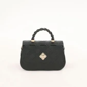 Levidor Siyah Rugan Kabartma Desenli Kadın El Çantası thumbnail 1