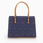 Levidor Lacivert Petek Baskılı Üç Gözlü Kadın El Çantası thumbnail 3