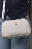 Benetton Bej Kadın Monogram Eskitme Çapraz Çanta BNT 1277 thumbnail 3