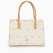 Levidor Bej Petek Baskılı Üç Gözlü Kadın El Çantası thumbnail 2