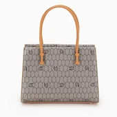 Levidor Platin Petek Baskılı Üç Gözlü Kadın El Çantası thumbnail 3