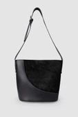 Jacquline Siyah Nubuk Deri Detaylu Kadın Çapraz Çanta thumbnail 2