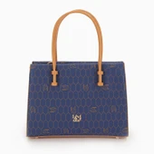 Levidor Lacivert Petek Baskılı Üç Gözlü Kadın El Çantası thumbnail 2