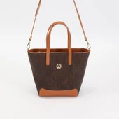 Levidor Kahverengi Hasır Desen Kadın El ve Omuz Çantası thumbnail 1