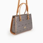 Levidor Platin Petek Baskılı Üç Gözlü Kadın El Çantası thumbnail 1