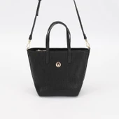 Levidor Siyah Hasır Desen Kadın El ve Omuz Çantası thumbnail 1