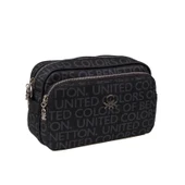 Benetton Siyah Monogram Eskitme Kadın Çapraz Çanta BNT 1292 thumbnail 1