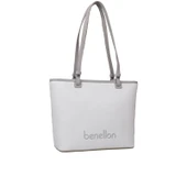 Benetton Beyaz Kadın Nano Büyük Boy Kol Çantası BNT 1583 thumbnail 1