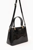 Levidor Siyah Düz Rugan Klasik Casual Kadın El Çantası thumbnail 4