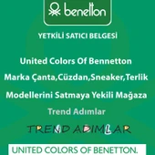 Benetton Beyaz Kadın Monogram Eskitme Çapraz Çanta BNT 1277 thumbnail 4