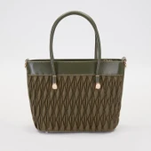 Levidor Haki Baklava Desen Kadın El Çantası thumbnail 2