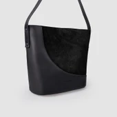 Jacquline Siyah Nubuk Deri Detaylu Kadın Çapraz Çanta thumbnail 1