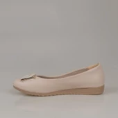 Trend Adımlar Krem Taş İşlemeli Kadın Klasik Babet thumbnail 2