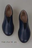 Trend Adımlar Lacivert Hakiki Deri Kadın Lastikli Comfort Ayakkabı - 5