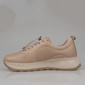 Trend Adımlar Vizon Kadın Hakiki Deri Lastikli Ortopedik Ayakkabı thumbnail 3