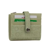 Benetton Yeşil Monogram Eskitme Kadın Küçük Kartlık BNT 1309 - 1