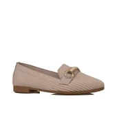 Trend Adımlar Krem Triko Kadın Şerit Çizgili Babet thumbnail 1