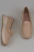 Trend Adımlar Krem Kadın Ortopedik Hakiki Deri Comfort Babet - 4