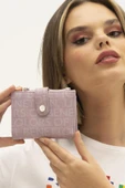 Benetton Lila Monogram Eskitme Kadın Kartlık Cüzdan BNT 1310 thumbnail 2