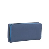 Levidor Mavi Kadın Monogram Lisans Baskılı Cüzdan thumbnail 2