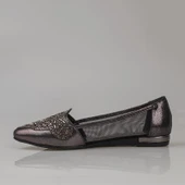 Trend Adımlar Platin Dik Taş İşlemeli Kadın Babet thumbnail 2